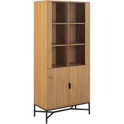 Vitrine Jaipur Braun MDF 80 cm 180 cm 40 cm - Farbe: natur - Vitrine