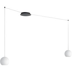 Designer-Pendellampe Bankamp Globe schwarz 2 D 19 cm - LED - Lichtfarbe: Extra warmweiss - Material: Aluminium/Acryl - Designer-Pendellampe- LED