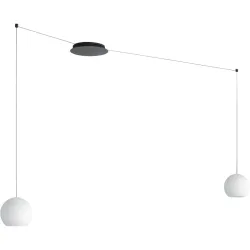 Designer-Pendellampe Bankamp Globe schwarz 2 D 19 cm - LED - Lichtfarbe: Extra warmweiss - Material: Aluminium/Acryl - Designer-Pendellampe- LED