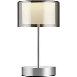 Designer-Tischlampe Bankamp Grand Smoke Akku aluminium matt dimmbar D 15 cm H 25 cm - LED - Lichtfarbe: Extra warmweiss - Material: Aluminium/Stahl -
