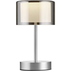 Designer-Tischlampe Bankamp Grand Smoke Akku aluminium matt dimmbar D 15 cm H 25 cm - LED - Lichtfarbe: Extra warmweiss - Material: Aluminium/Stahl -