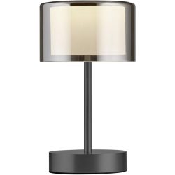 Designer-Tischlampe Bankamp Grand Smoke Akku schwarz dimmbar D 15 cm H 25 cm - LED - Lichtfarbe: Extra warmweiss - Material: Aluminium/Stahl -