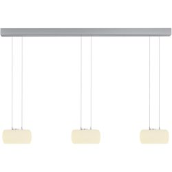 Designer-Pendellampe Bankamp Bold aluminium matt 3-flammig - LED - Lichtfarbe: Extra warmweiss - Material: Aluminium/Acryl - Designer-Pendellampe- LED