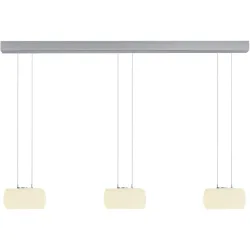 Designer-Pendellampe Bankamp Bold aluminium matt 3-flammig - LED - Lichtfarbe: Extra warmweiss - Material: Aluminium/Acryl - Designer-Pendellampe- LED