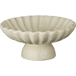 Dekoschale auf Fuss Flower creme - Material: Polyresin - Dekoschale