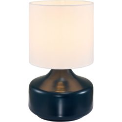 Tischlampe Nil Metall/Stoff blau glänzend Ø 20cm E27 - Tischlampe