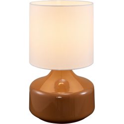Tischlampe Nil Metall/Stoff braun glänzend Ø 20cm E27 - Tischlampe