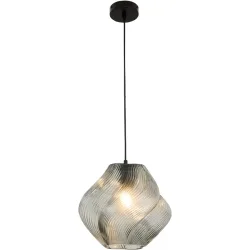 Pendellampe Miray Glas/Metall rauchglas E27 - Farbe: rauchgrau