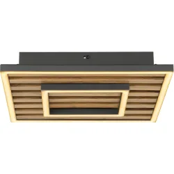 Deckenlampe Davos MDF/Kunststoff schwarz 30W LED - Farbe: schwarz/dunkelbraun - LED- LED Energiesparlampe