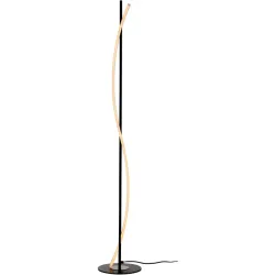 Stehlampe Malu Metall/Kunststoff schwarz 24W LED - Farbe: schwarz/ satin nickel - LED- LED Energiesparlampe