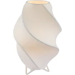 Tischlampe Sambia Metall/Seide weiss Ø 30cm E27 - Tischlampe