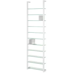 Spinder Design Wandregal Hesta Weiss Stahl/Glas 46 cm 167 cm - Wandregal