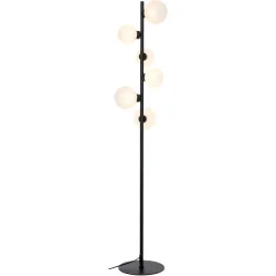 Stehlampe Cenere Metall/Glas schwarz 6xG9 LED - Farbe: schwarz/ opal - LED- LED Energiesparlampe