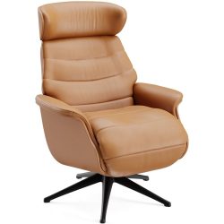 Relaxsessel Cam Braun Leder 83 cm 88 cm - Farbe: Nature - 0720 Cognac - Möbel Konfigurator: Traummöbel individuell zusammenstellen - Relaxsessel