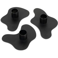 Spinder Design Kerzenhalter 3er-Set Hesta Schwarz Stahl 2.8 cm - Kerzenhalter 3er-Set