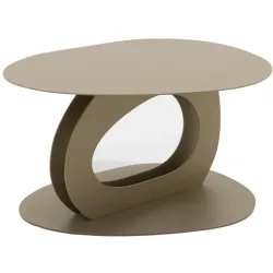 Spinder Design Salontisch Evan Beige Stahl 65.5 cm - Farbe: champagner - Salontisch