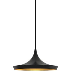 Tom Dixon Pendellampe Beat Wide Schwarz Messing - LED - Lichtfarbe: Warmweiss - Pendellampe- LED Energiesparlampe