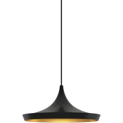 Tom Dixon Pendellampe Beat Wide Schwarz Messing - LED - Lichtfarbe: Warmweiss - Pendellampe- LED Energiesparlampe