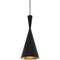 Tom Dixon Pendellampe Beat Tall Schwarz Messing - LED - Lichtfarbe: Warmweiss - Pendellampe- LED Energiesparlampe
