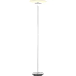 Stehlampe Pratella Aluminium/Glas Nickel matt mit chrom abgesetzt 36W LED - LED - Lichtfarbe: Warmweiss - Kaltes Tagesweiss- LED Energiesparlampe