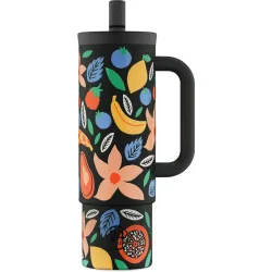 Thermobecher 24 Bottles Schwarz Edelstahl 23.5 cm - Farbe: Topical Noir - Thermobecher