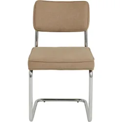 Freischwingerstuhl Santini Braun Polyester/Metall 57 cm 79 cm - Farbe: braun / chrom - Material: 100% Polyester - Freischwingerstuhl