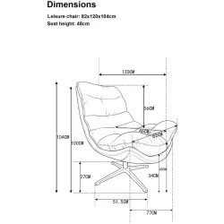 Sessel Sundra Braun Stoff B 95 T 84 H 96 cm