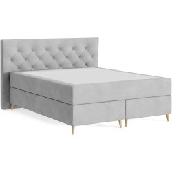 Boxspringbett Sørensen 160 x 200 cm - Farbe: Wish - 149 Steel - Möbel Konfigurator: Traummöbel individuell zusammenstellen - Boxspringbett