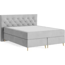 Boxspringbett Sørensen 160 x 200 cm - Farbe: Wish - 149 Steel - Möbel Konfigurator: Traummöbel individuell zusammenstellen - Boxspringbett