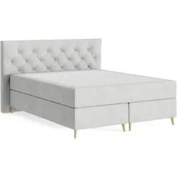 Boxspringbett Sørensen 160 x 200 cm - Farbe: Wish - 60 Lightgrey - Möbel Konfigurator: Traummöbel individuell zusammenstellen - Boxspringbett