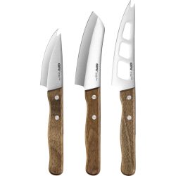 Gefu Käsemesser-Set Cavina Braun/Silber - Farbe: braun / chrom - Material: Walnussholz, hochwertiger Edelstahl, hochwertiger Klingenstahl - Käsemesser