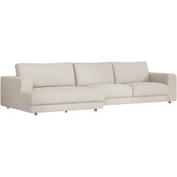 Ecksofa Ava Beige Stoff B 350 T 150 cm - Farbe: Nature - Material: Bezug: 100% Polyester - Möbel Konfigurator: Traummöbel individuell zusammenstellen