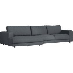 Ecksofa Ava Grau Stoff B 350 T 150 cm - Farbe: anthrazit - Material: Bezug: 100% Polyester - Möbel Konfigurator: Traummöbel individuell