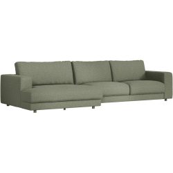 Ecksofa Ava Grün Stoff B 350 T 150 cm - Farbe: Oliv - Material: Bezug: 100% Polyester - Möbel Konfigurator: Traummöbel individuell zusammenstellen -