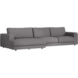 Ecksofa Ava Grau Stoff B 350 T 150 cm - Farbe: Stone - Material: Bezug: 100% Polyester - Möbel Konfigurator: Traummöbel individuell zusammenstellen -