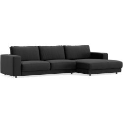 Ecksofa Ava Schwarz Stoff B 330 T 170 cm - Farbe: Black - Material: Bezug: 100% Polyester - Möbel Konfigurator: Traummöbel individuell zusammenstellen