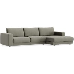 Ecksofa Ava Grau Stoff B 330 T 170 cm - Farbe: anthrazit - Material: Bezug: 100% Polyester - Möbel Konfigurator: Traummöbel individuell