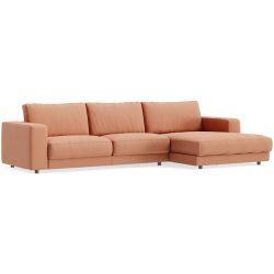 Ecksofa Ava Orange Stoff B 330 T 170 cm - Farbe: peach - Material: Bezug: 100% Polyester - Möbel Konfigurator: Traummöbel individuell zusammenstellen