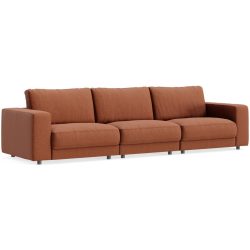 Sofa Ava Orange Stoff B 320 T 107 cm - Farbe: rusty - Material: Bezug: 59,7% Polyester 34,4% Polyacryl 5,9% Viskose - Möbel Konfigurator: Traummöbel