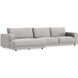 Ecksofa Ava Grau Stoff B 350 T 150 cm - Farbe: elephant - Material: Bezug: 100% Polyester - Möbel Konfigurator: Traummöbel individuell zusammenstellen