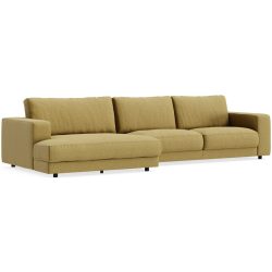 Ecksofa Ava Gelb Stoff B 350 T 150 cm - Farbe: messing - Material: Bezug: 100% Polyester - Möbel Konfigurator: Traummöbel individuell zusammenstellen