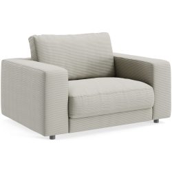 Sessel Ava Stoff 140 cm 107 cm - Farbe: Light Grey - Material: Bezug: 88% Polyester, 12% Polyacryl - Möbel Konfigurator: Traummöbel individuell