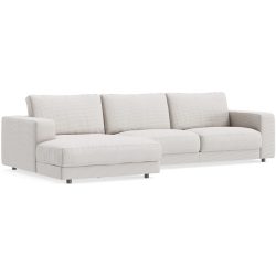 Ecksofa Ava Weiss Stoff B 320 T 170 cm - Farbe: snow - Material: Bezug: 88% Polyester, 12% Polyacryl - Möbel Konfigurator: Traummöbel individuell