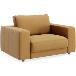Sessel Ava Leder 140 cm 107 cm - Farbe: curcuma - Material: Bezug: pigmentiertes Leder - Möbel Konfigurator: Traummöbel individuell zusammenstellen -