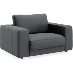 Sessel Ava Leder 140 cm 107 cm - Farbe: navy - Material: Bezug: pigmentiertes Leder - Möbel Konfigurator: Traummöbel individuell zusammenstellen -