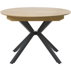 Esstisch ausziehbar Paddy 120 cm Ausziehbar - Farbe: schwarz/nature - Material: Melaninbeschichtetes Holz/Metall - Esstisch ausziehbar