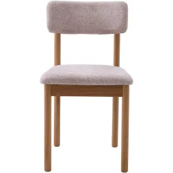 Stuhl 2er-Set Cilia Beige Polyester/Holz 44 cm - Farbe: sand/nature - Stuhl 2er-Set
