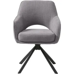 Armlehnstuhl 2er-Set Cornell Grau Polyester/Stahl B 59 cm Drehbar - Farbe: graphite - Material: Polyester/Metall - Armlehnstuhl 2er-Set
