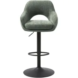 Barhocker 2er-Set Cornell Grün Polyester/Metall 51 cm 95.5 cm - Farbe: waldgrün - Barhocker 2er-Set