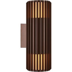 NORDLUX Wandlampe aussen Aludra Braun Aluminium B 12.4 cm H 33.7 cm - Wandlampe aussen